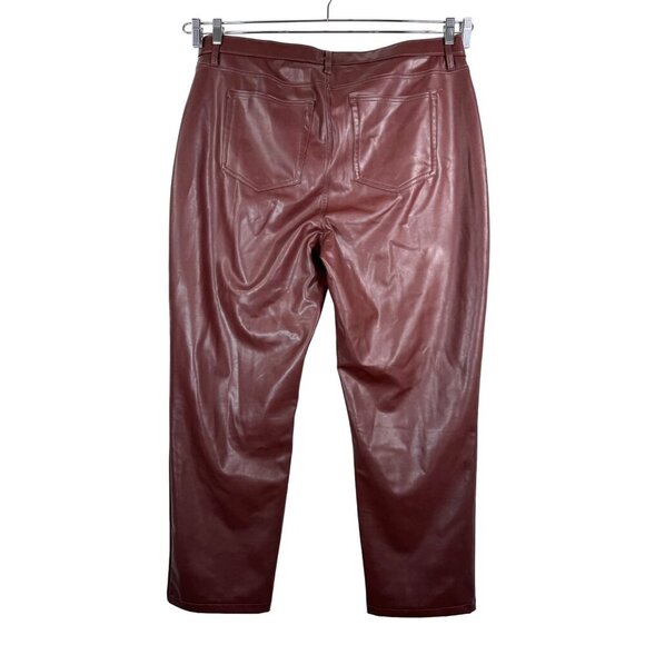 Abercrombie 90s Curve Love Straight Ultra High waist faux leather pants Maroon s - Picture 3 of 10